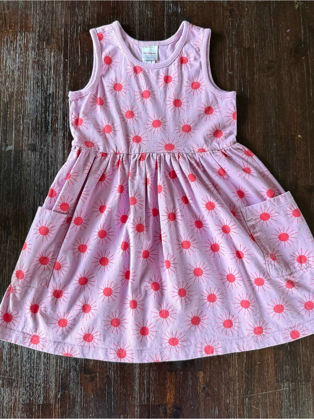 Hanna Andersson Pink Sleeveless Sunburst Pocket Dress